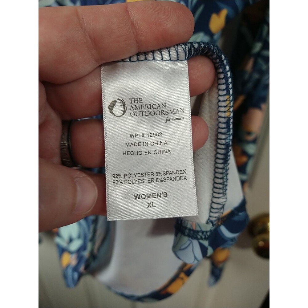 The American Outdoorsman Women's XL Large Long Sleeve floral  Half Zip pullover - Picture 7 of 9
